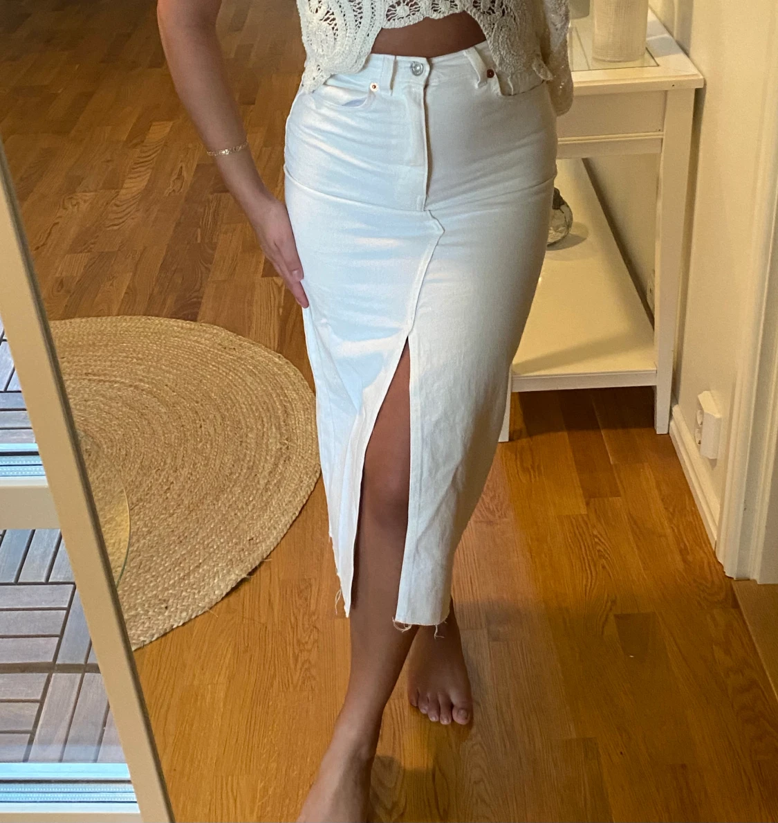 Vit jeans kjol 