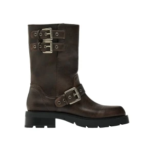 Biker boots - Bruna biker boots, använda en gång, ser nya ut