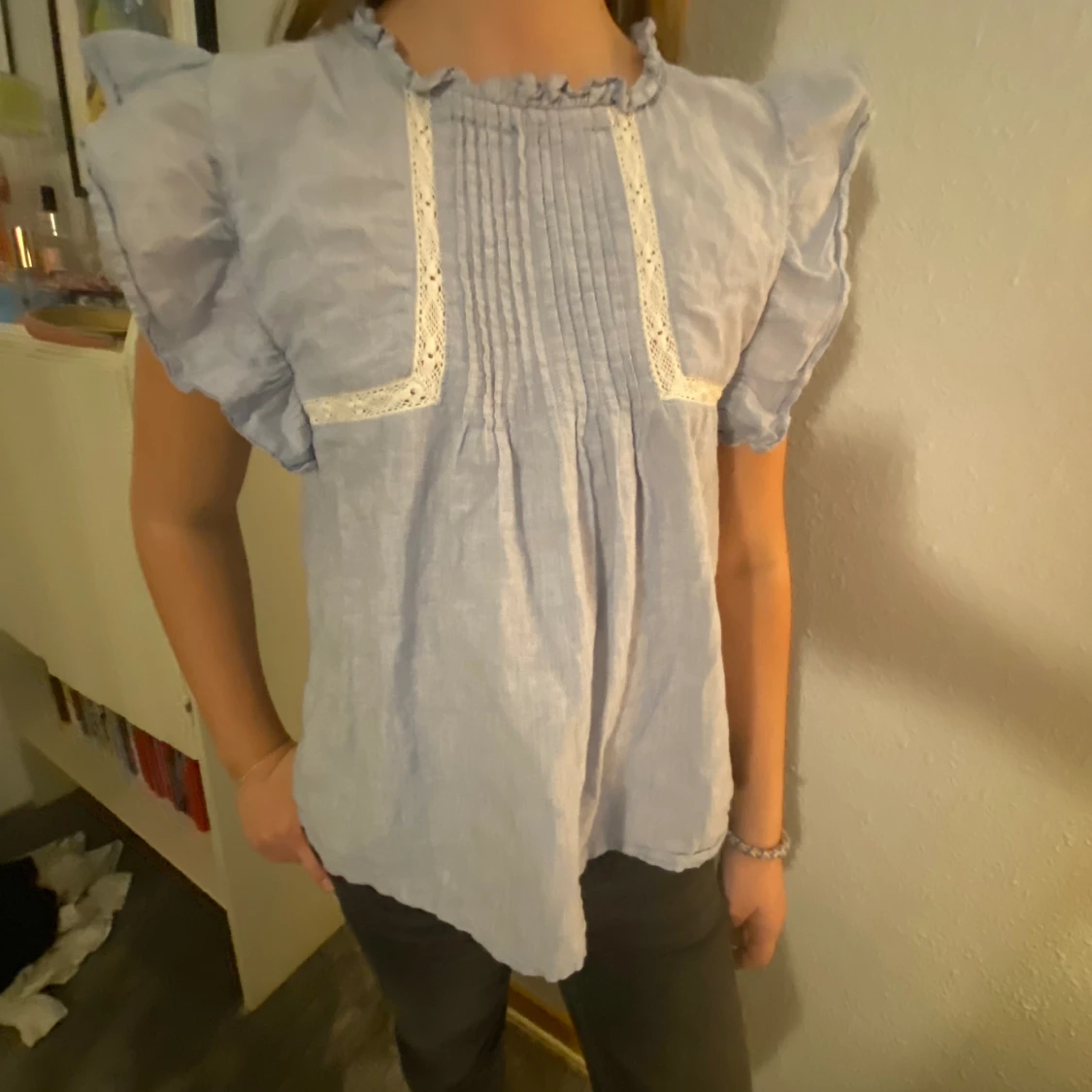 Monoprix ljusblå blus - 90