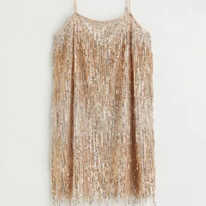 Paljett klänning - Säljer denna fransklänning med paljetter från HM💙 Prislappen finns kvar då den inte kommit till användning!