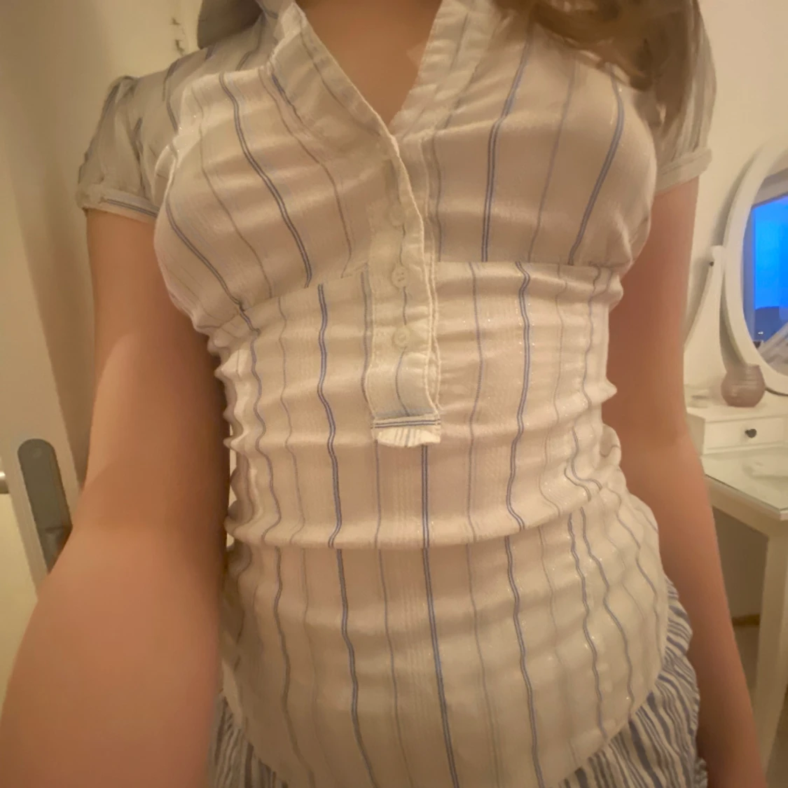 Super söt y2k Coquette ljusblå topp!  - 91