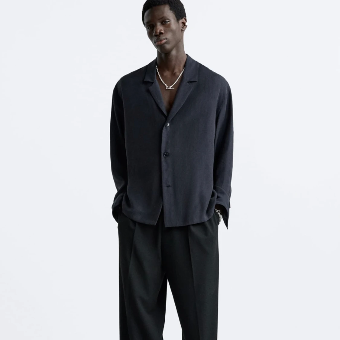 Zara svart fest skjorta