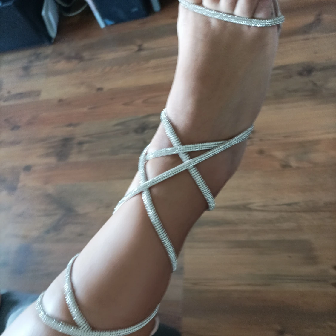 Snör skor med strass  - 91