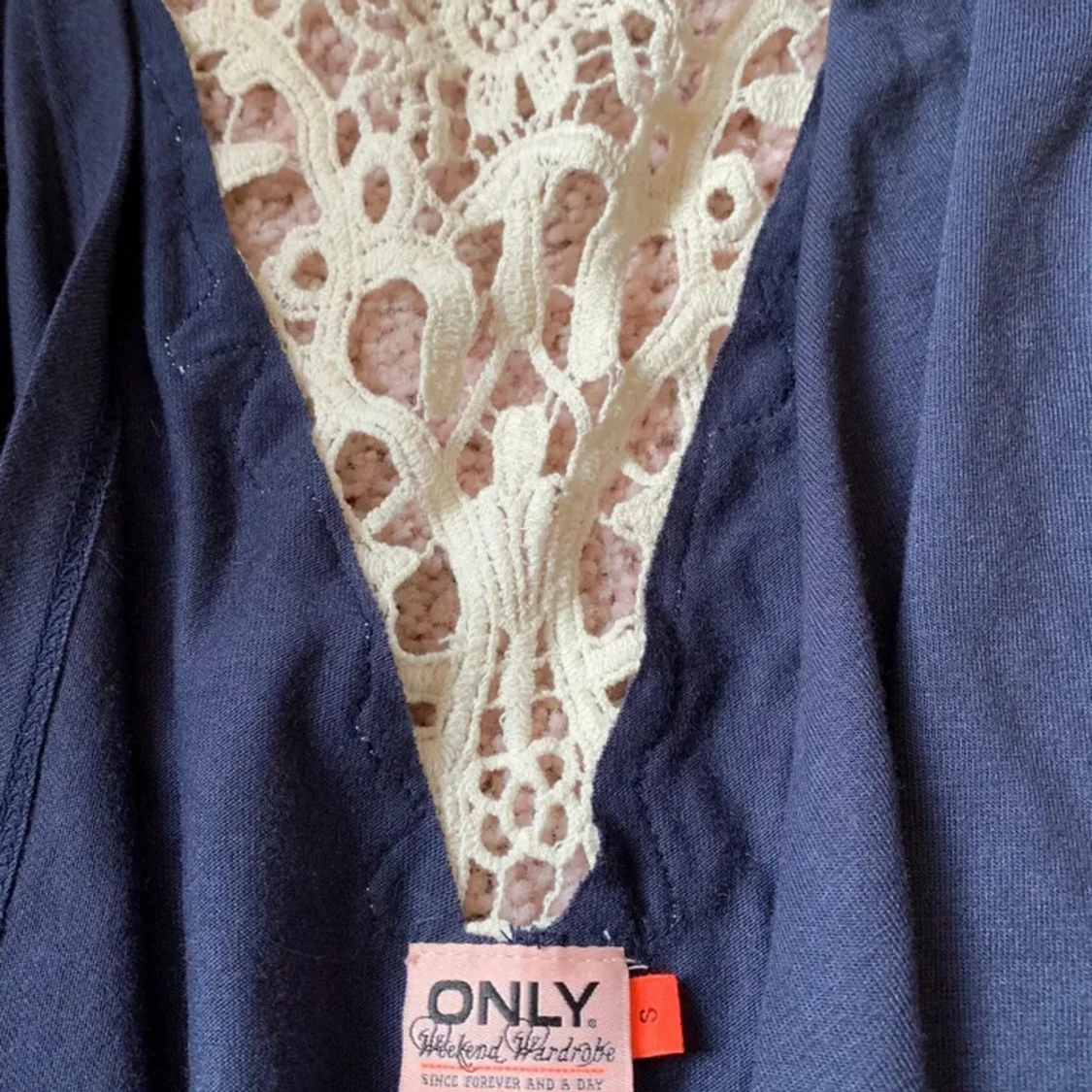 Kofta spets blå S only top tröja öppen vacker - 90