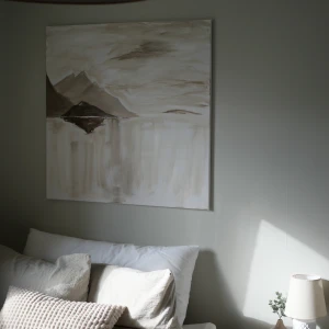beige landskap tavla - akryltavla  mått: 80cm x 80cm