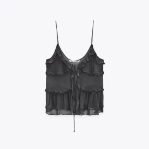 Zara volang linne  - Jättefint linne från zara använd endast en gång! Storlek S🫶🏼