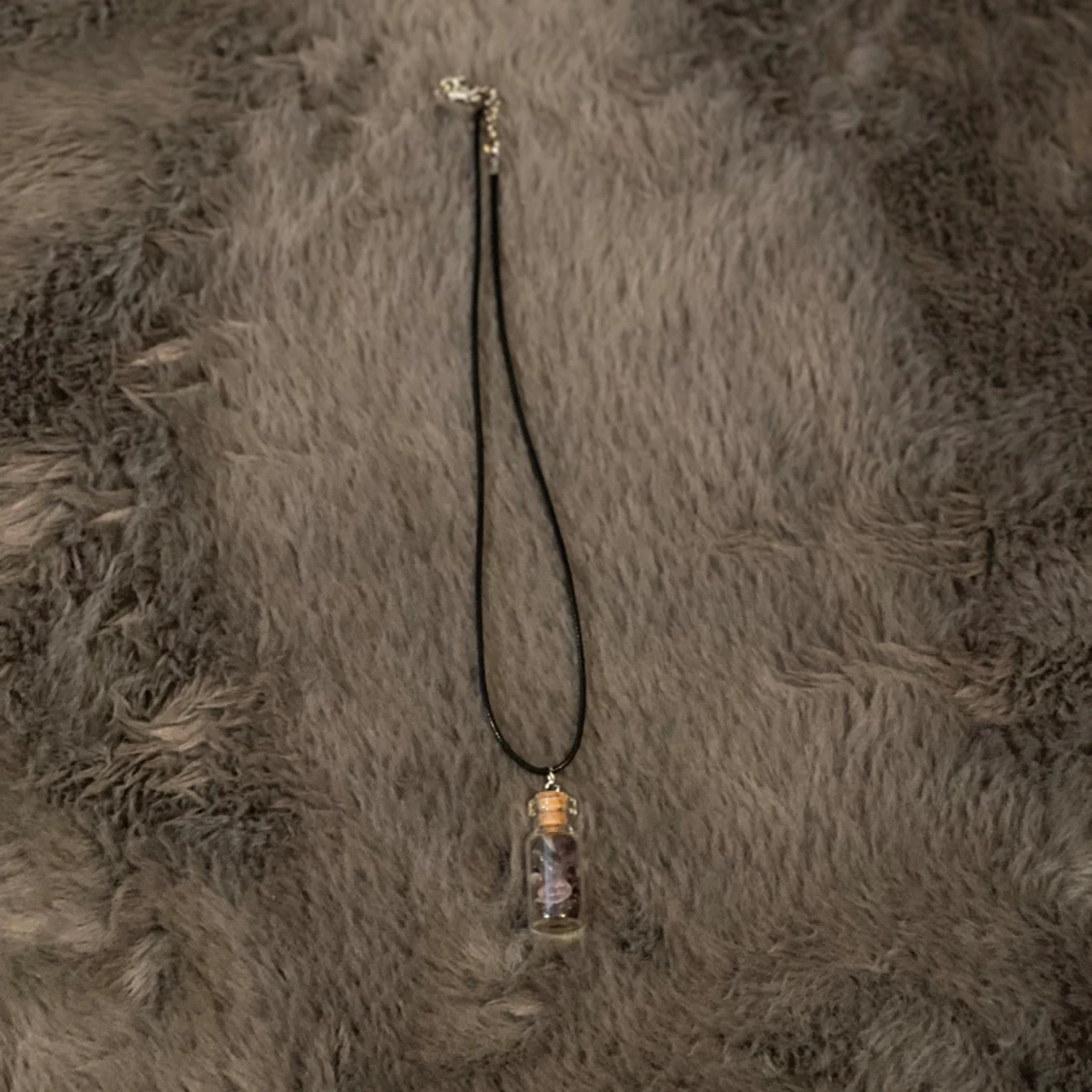 Ametistchips i glasflaska Halsband Handgjort - 91