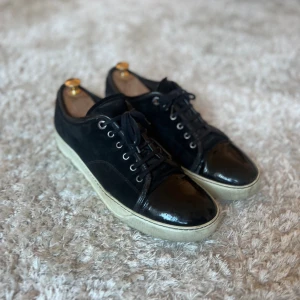 Lanvin marinblåa skor - Ett par lanvinskor i fräscht skick, skorna införskaffades för ett år sen och har inte använts jättemycke. Skorna har alltid tagits hand om med mockaborste och andra skotillbehör. Överlag 8/10 skick