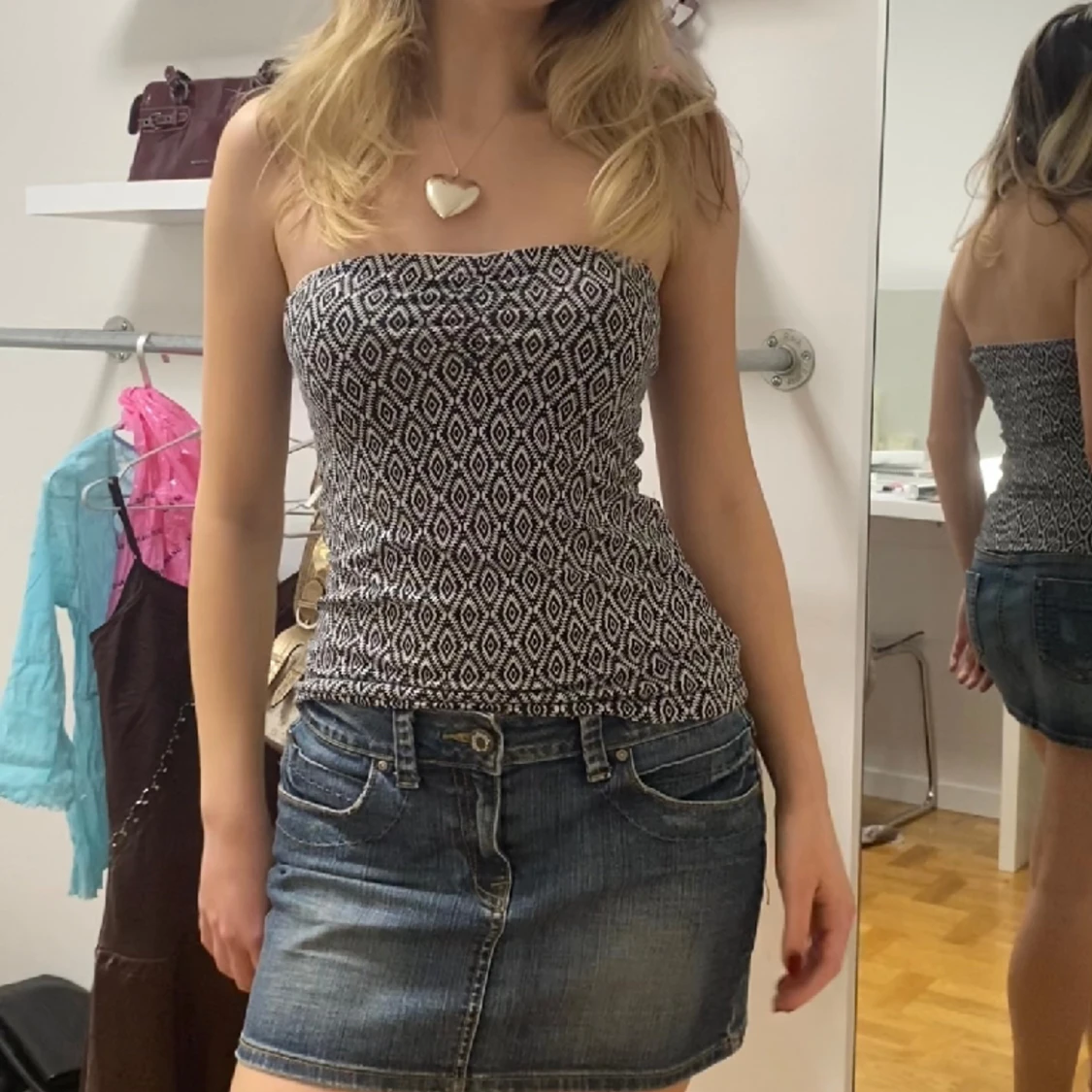 Mönstrad tubtopp - 90