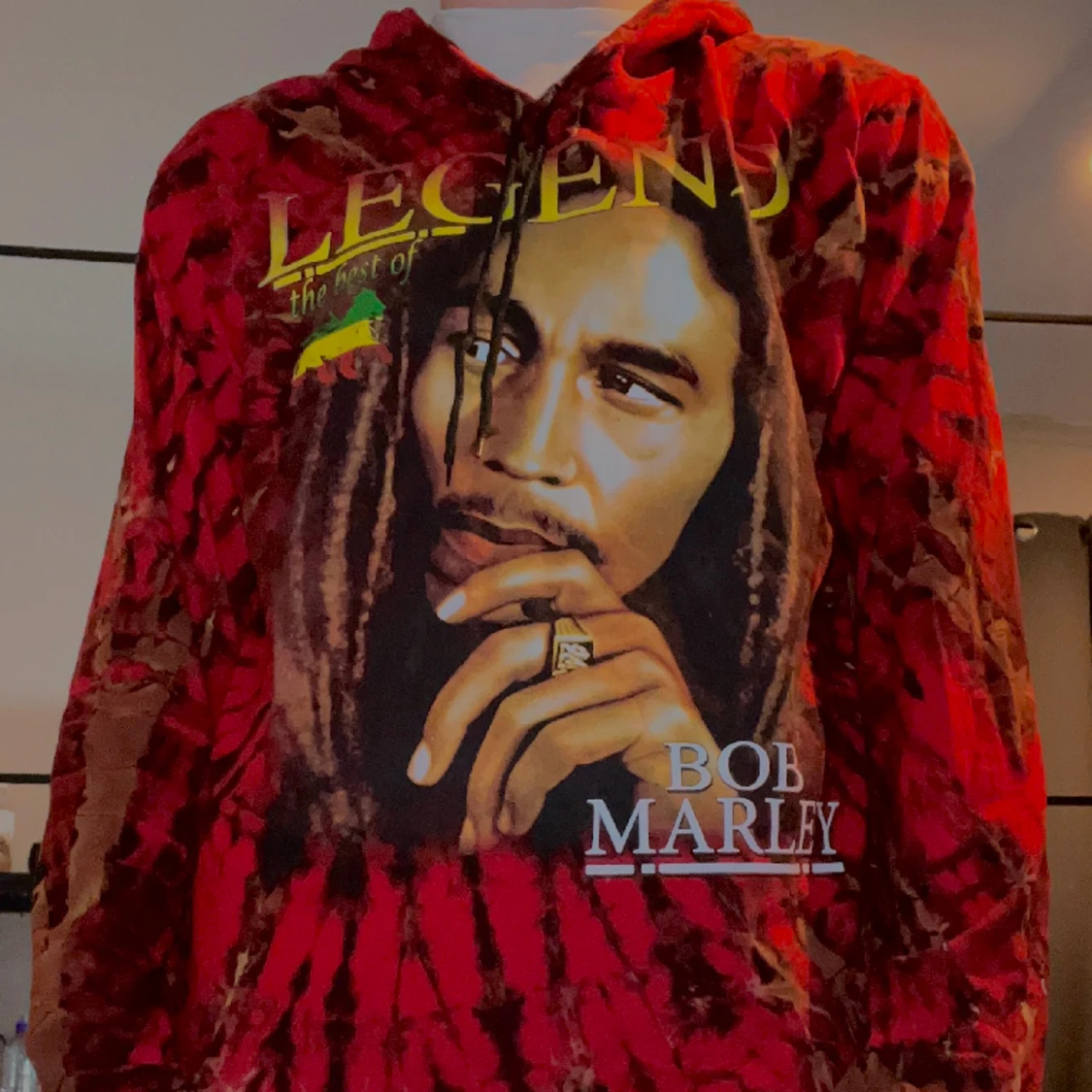 NY! Röd Bob Marley Luvtröja - 90