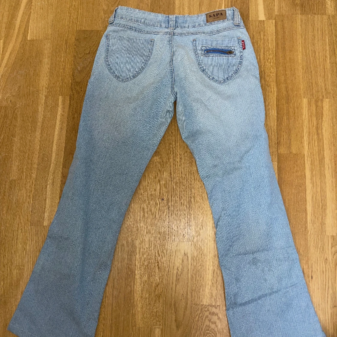 Blå lågmidjade jeans - 90