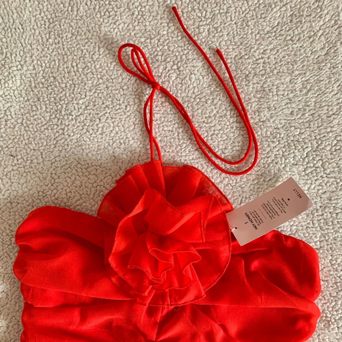 Nelly romantisk röd klänning med ros - 91