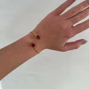 Säljer detta fina armband från Caroline Svedbom i modellen Petite drop bracelet scarlet / Gold❤️inga defekter 