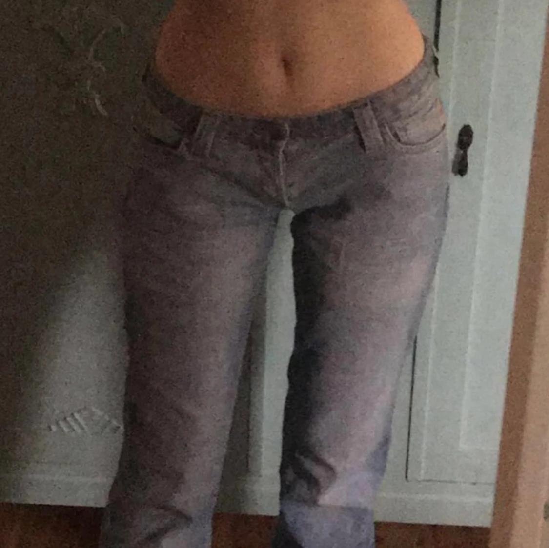 Lågmidjade ljusblå bootcut - 90