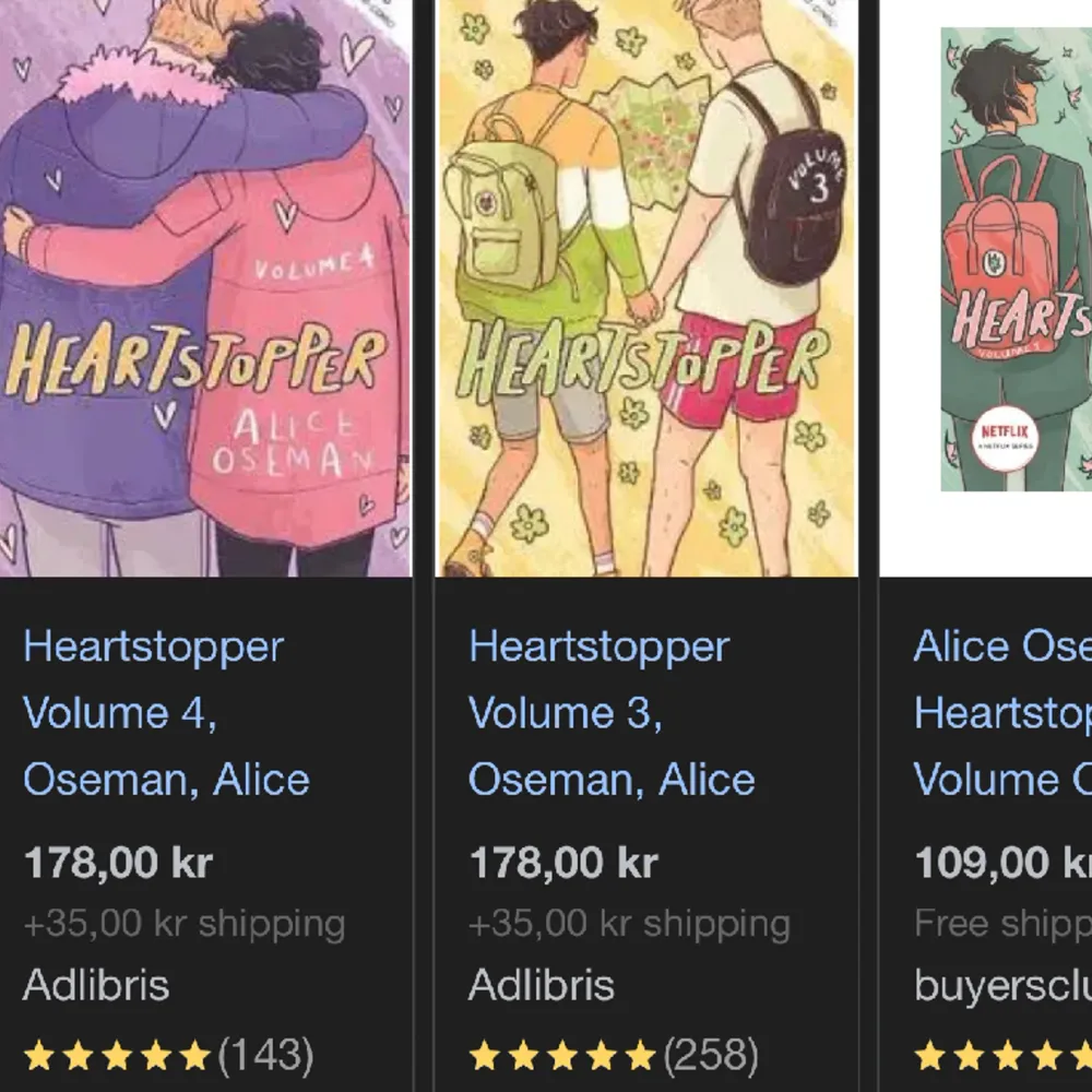 Säljer 11 heartstopper böcker som finns på Netflix, alla är pocket böcker läsa en gång så ryggen på boken kan ha lite sträck men inget som syns egentligen 🌸 ordinariepris på en bok är omkring 170kr men jag säljer en för 100kr 💕  ❌= sålt. Övrigt.