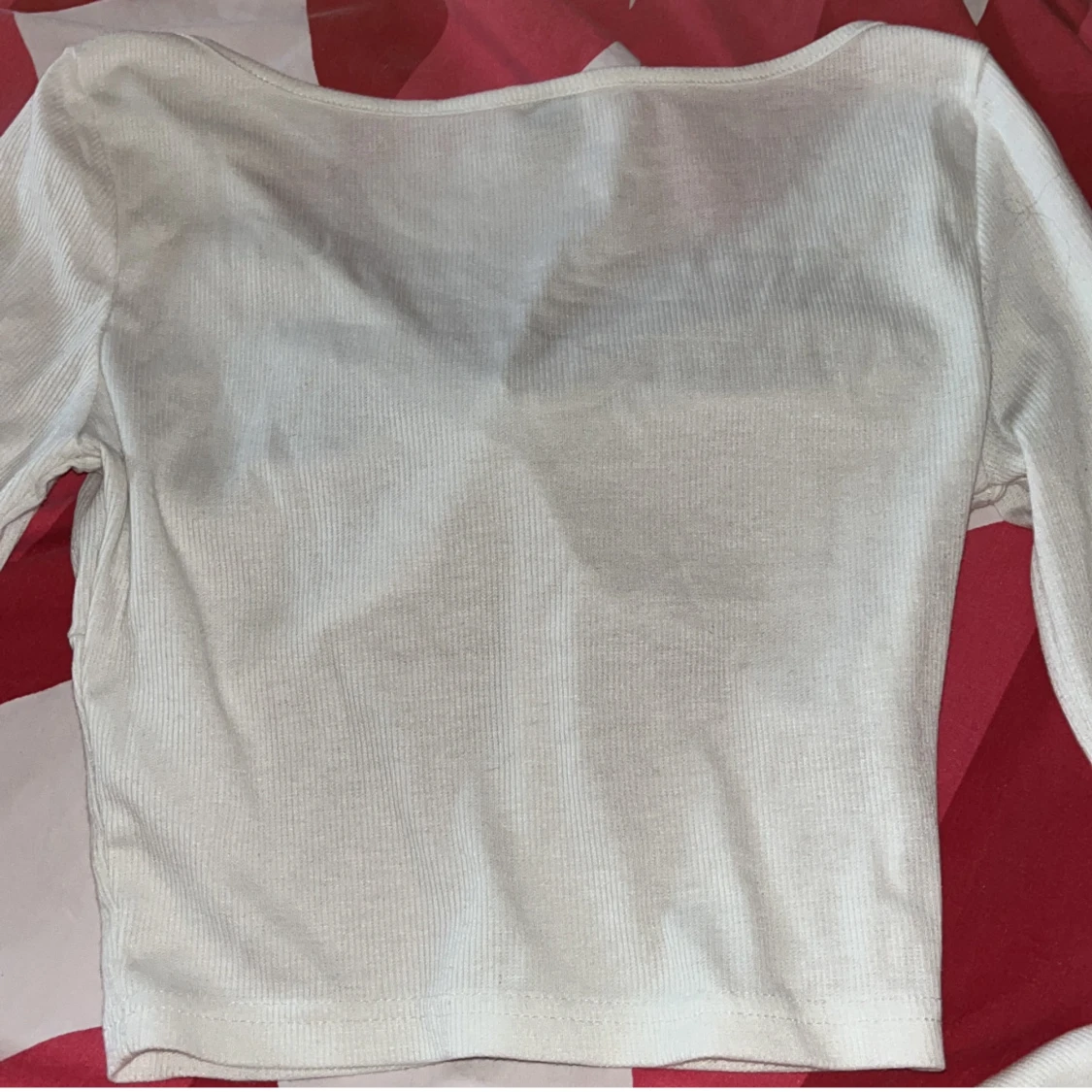 Vit ribbad tröja - 90