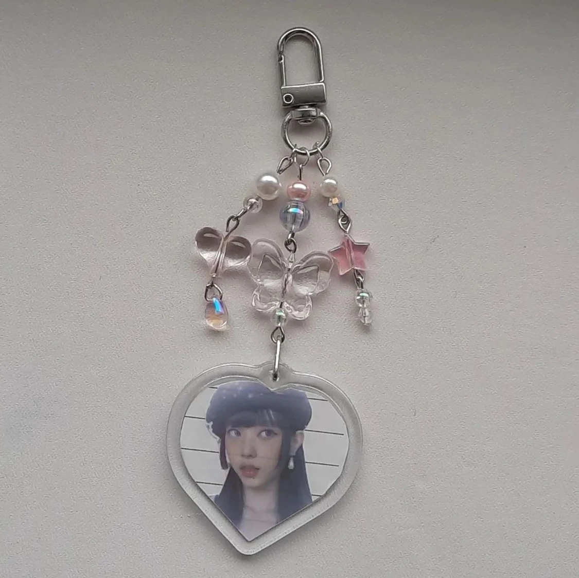 Wonyoung pink heart keychain