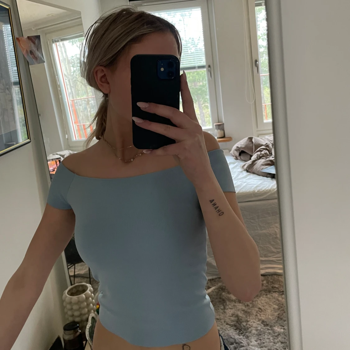 Ljusblå zara tröja