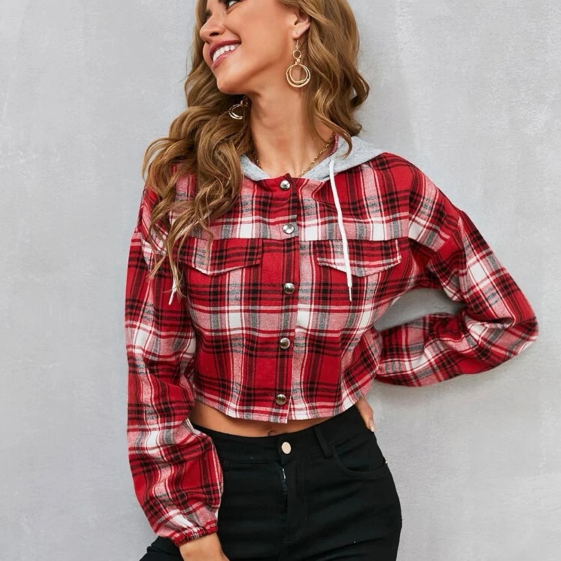 Shein flanell mysig kofta / jacka st S - 90