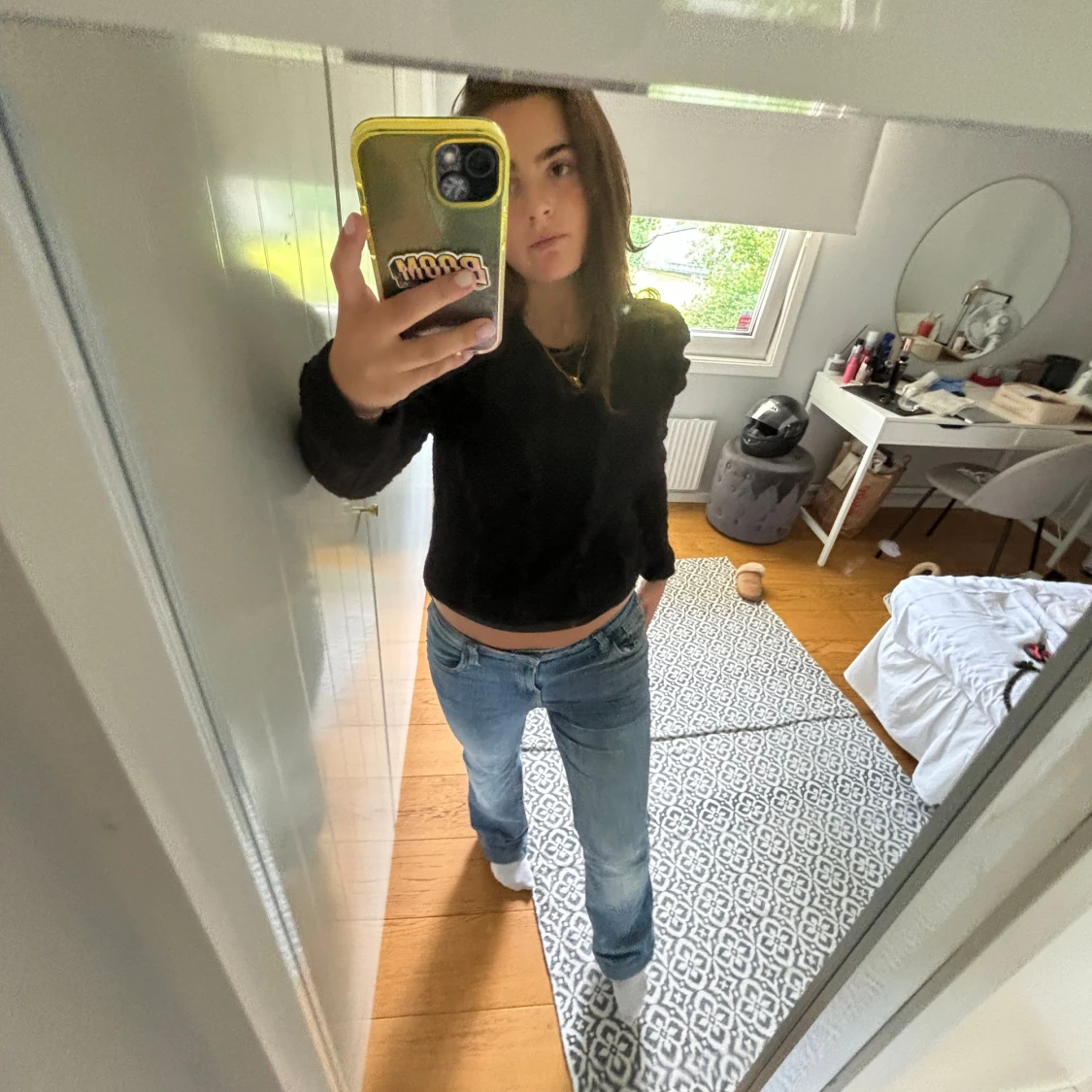 Stickad svart blus  - 91