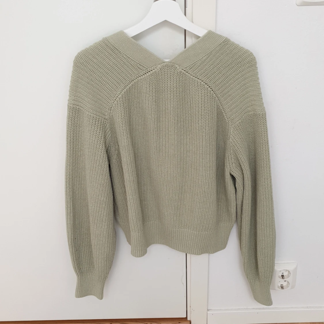 Grön stickad tröja - 90