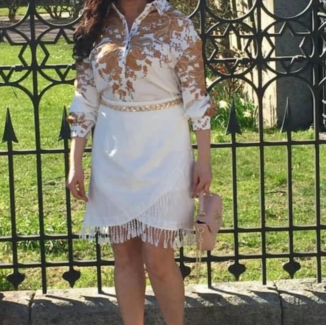 Boho bohemisk look fransar broderier blus skjorta kjol