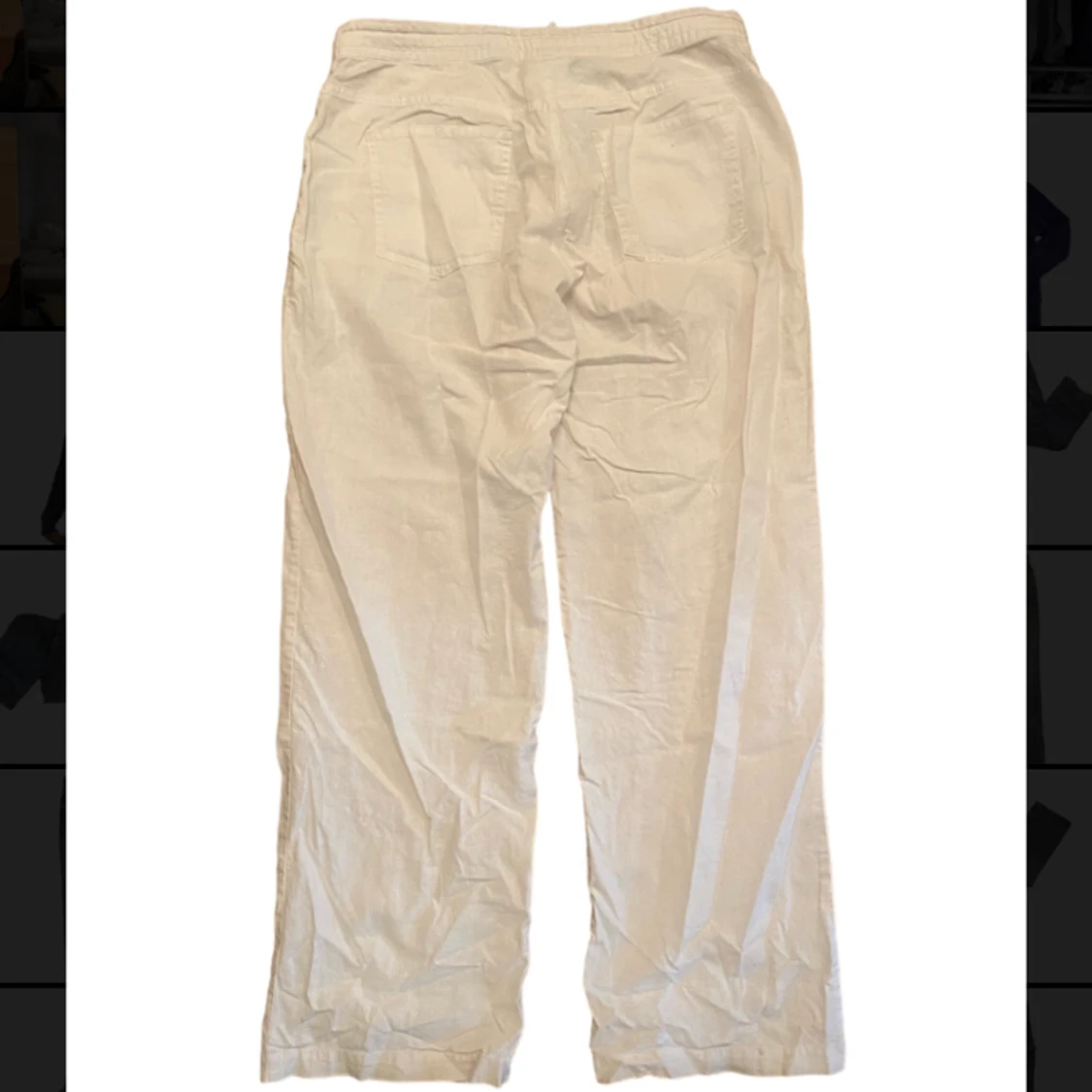 Vita lågmidjade linnebyxor - 91