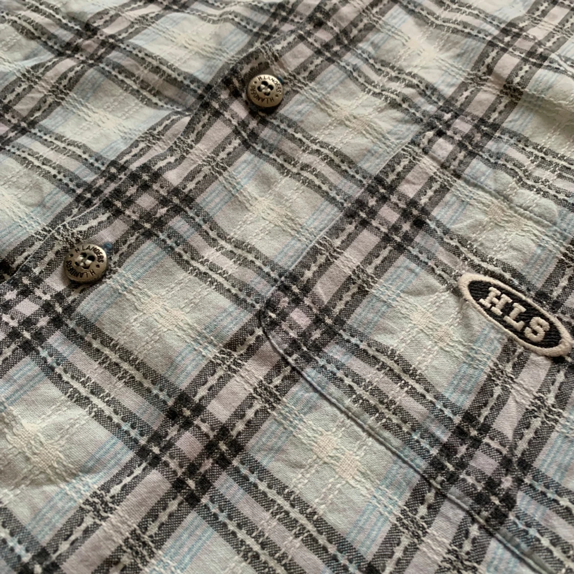 Blå Rutig Skjorta  - 90