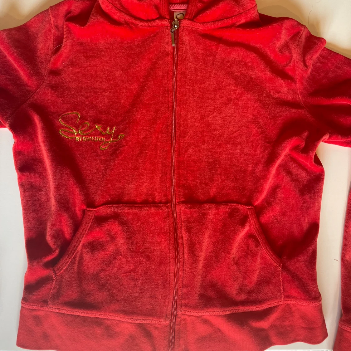 croppad velour zip up - 91