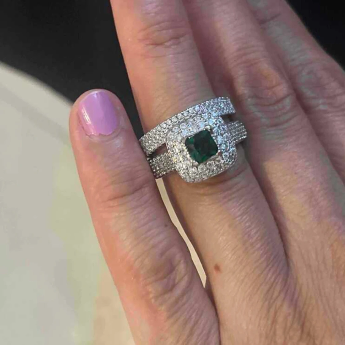 Beautiful Zirocon Stone 2 piece  Ring Set  - 92