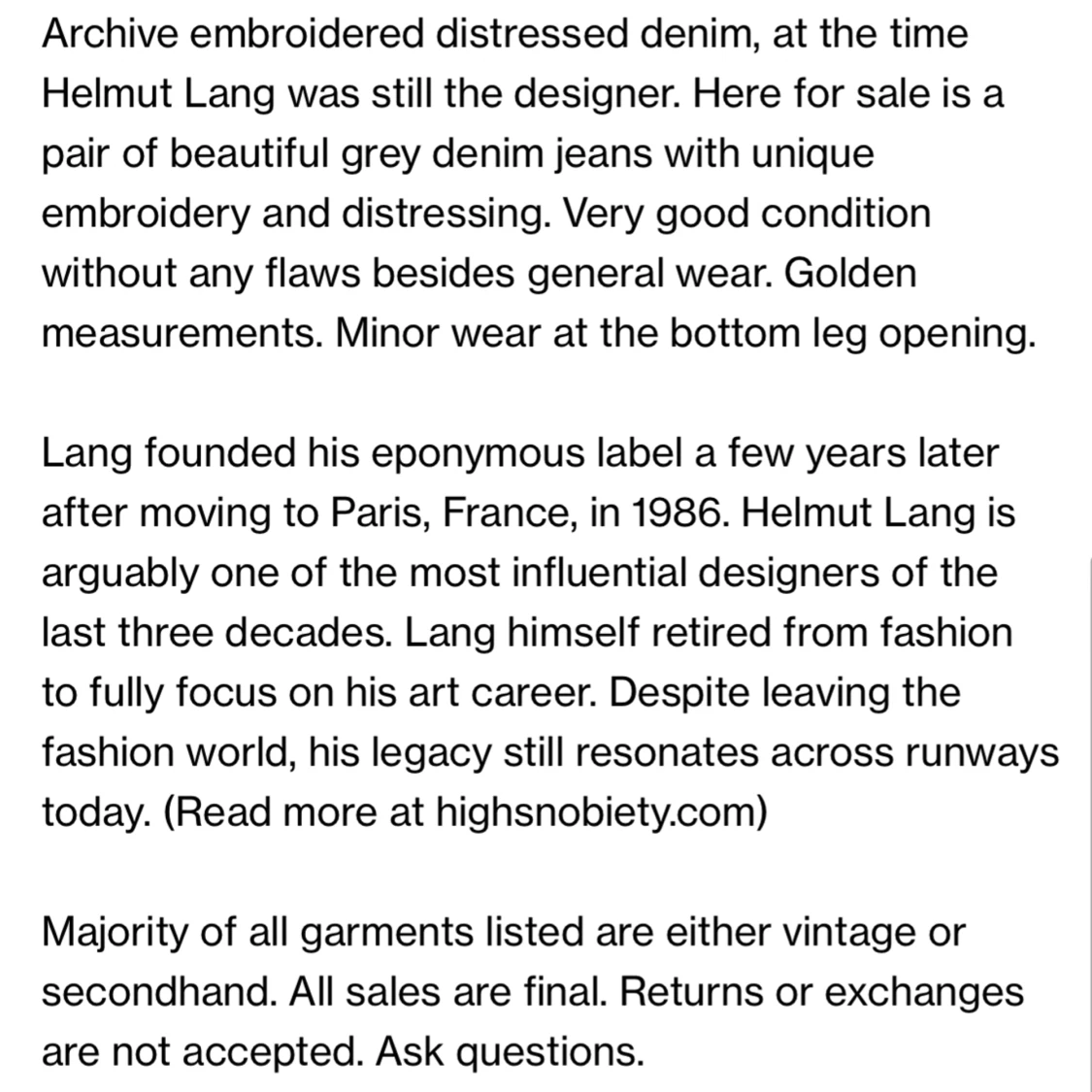 Helmut Lang Bootcut - 93