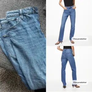 Säljer ett par fina jeans från HM. Modell slim straight ultra high i färgen ljus denimblå. Stl 42. Använda några gånger innan de blev för stora för mig. Nypris 349kr, säljes för 120kr.   Kan hämtas i Uppsala eller fraktas mot frakt kostnad. 