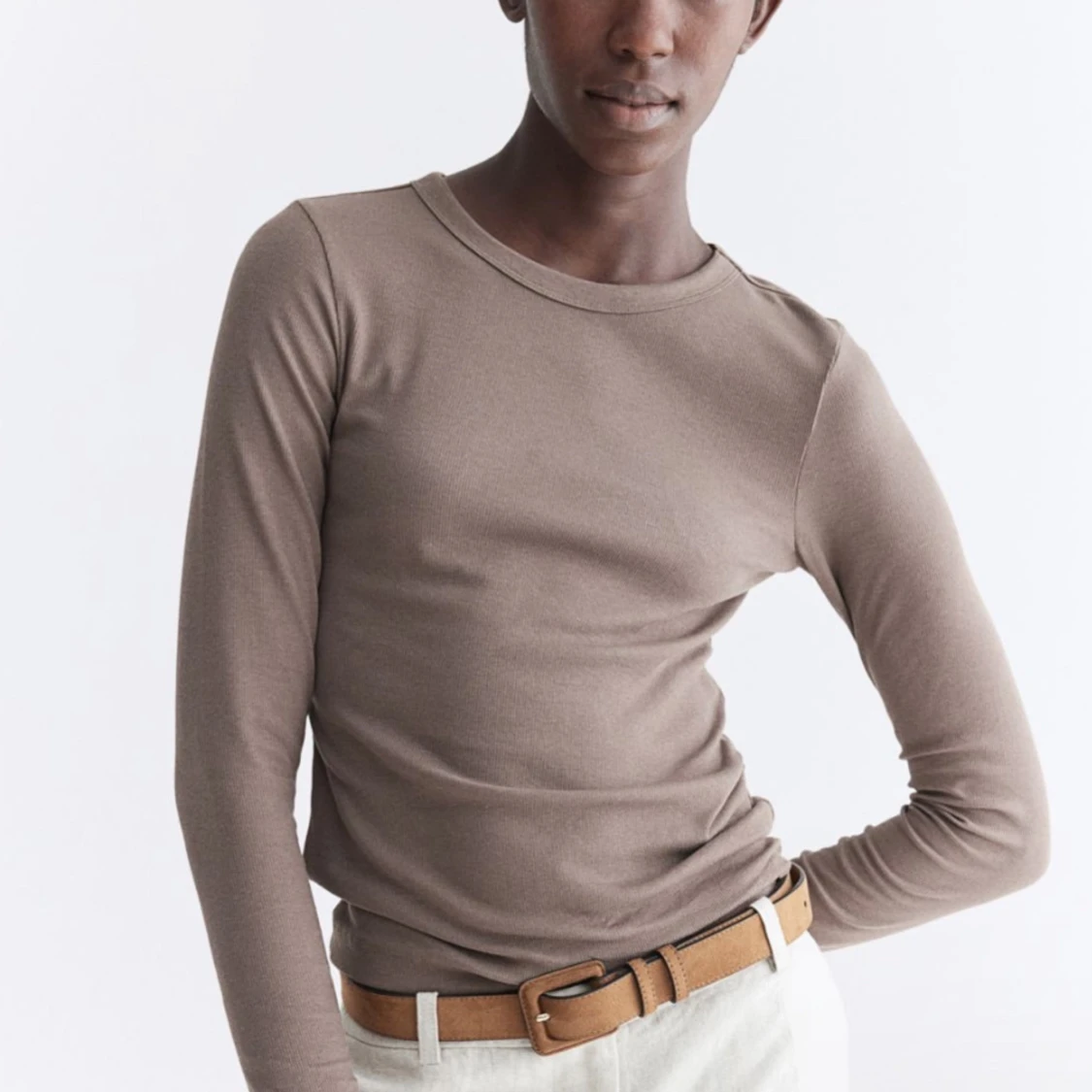 Ribbad topp i modalmix  - 90