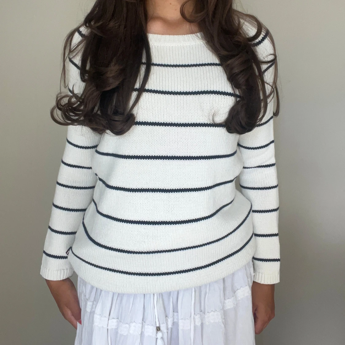 Randig stickad tröja 