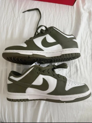 Nike Dunk Low - Medium Olive green/white, new and never used.