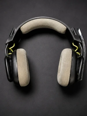 Gaming Headset Astro A10 gen 2 - This Astro A10 gen 2 gaming headset features a sleek black design with comfortable beige fabric earcups and headband padding. The headset includes distinctive yellow accents and an 'AG/SF' graphic on the earcups, indicating its special edition status. Missing the connecter aux cable but you can buy it everywhere  ⭐️ Condition : 7/10 🎨 Color : Black / Beige / Yellow 📦 Fast and careful shipping.