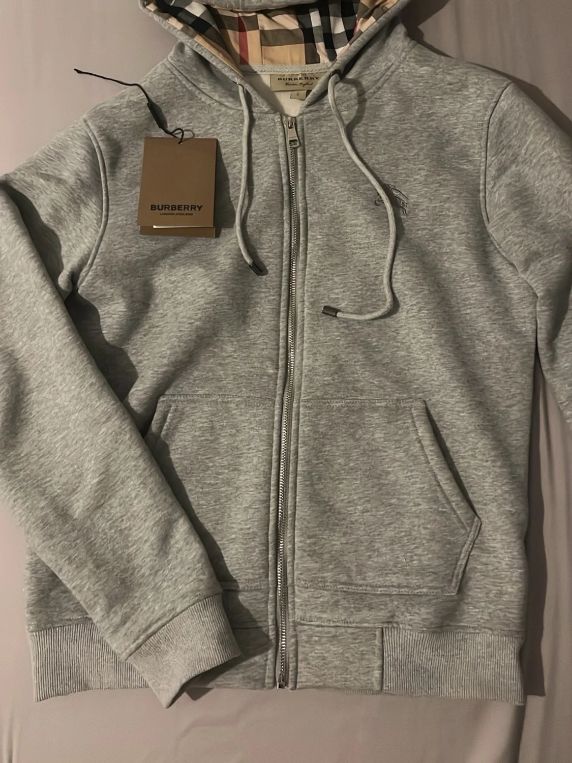 Grå zip hoodie från Burberry - 5