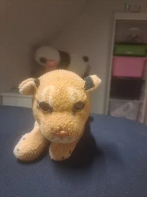 Mjuk lejonunge gosedjur - Söt mjuk lejonunge i beige plysch med svarta detaljer på öronen och nosen. Gosedjuret har broderade ögon och en liten nos i rosa. Perfekt att ha som prydnad eller kramkompis.