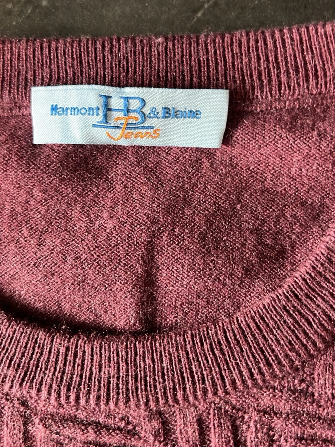 Vinröd stickad tröja Harmont & Blaine - 1