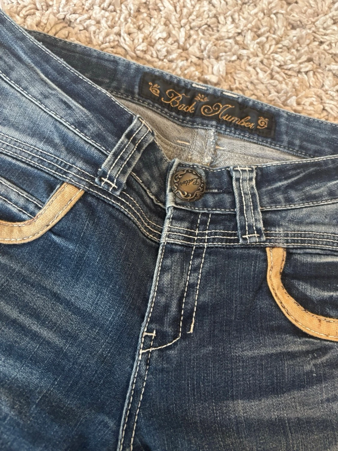 Blåa bootcut jeans - 2