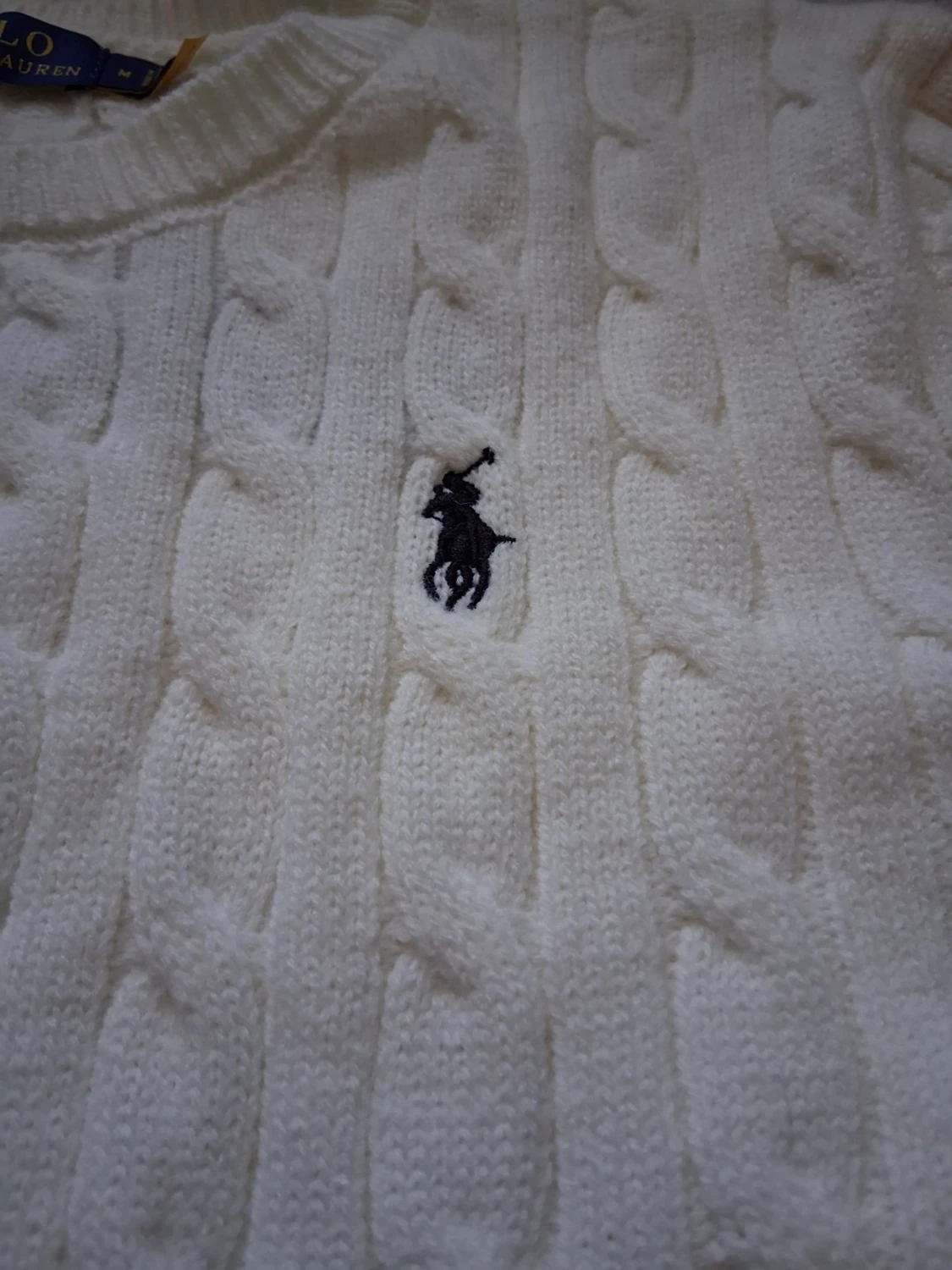 Vit kabelstickad tröja Polo Ralph Lauren - 1