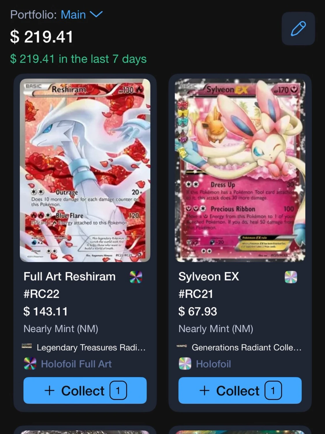 Pokémonkort Reshiram & Sylveon EX