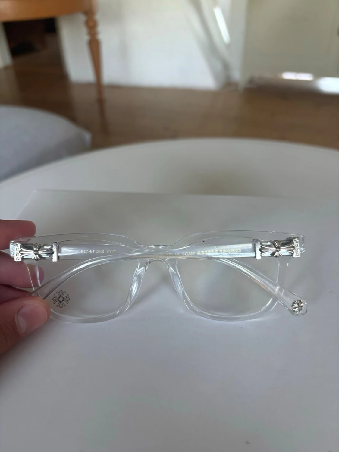 Transparenta fyrkantiga solglasögon chrome hearts - 1