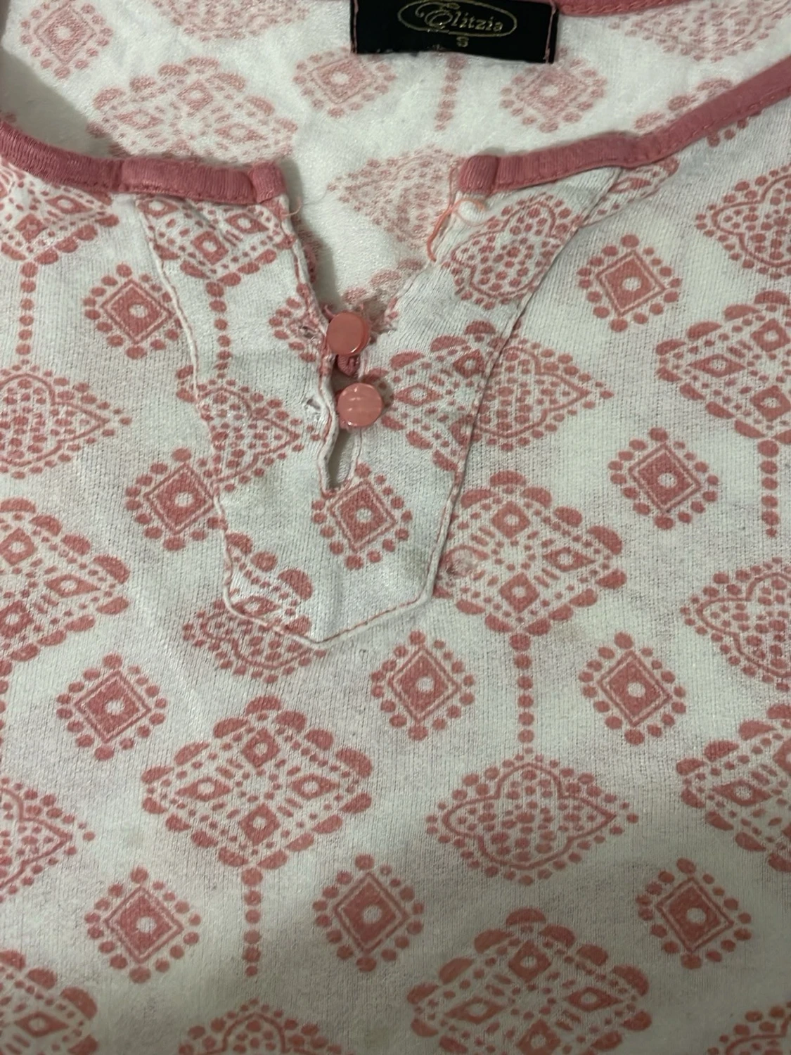 Rosa mönstrad pyjamaströja Litzia - 1