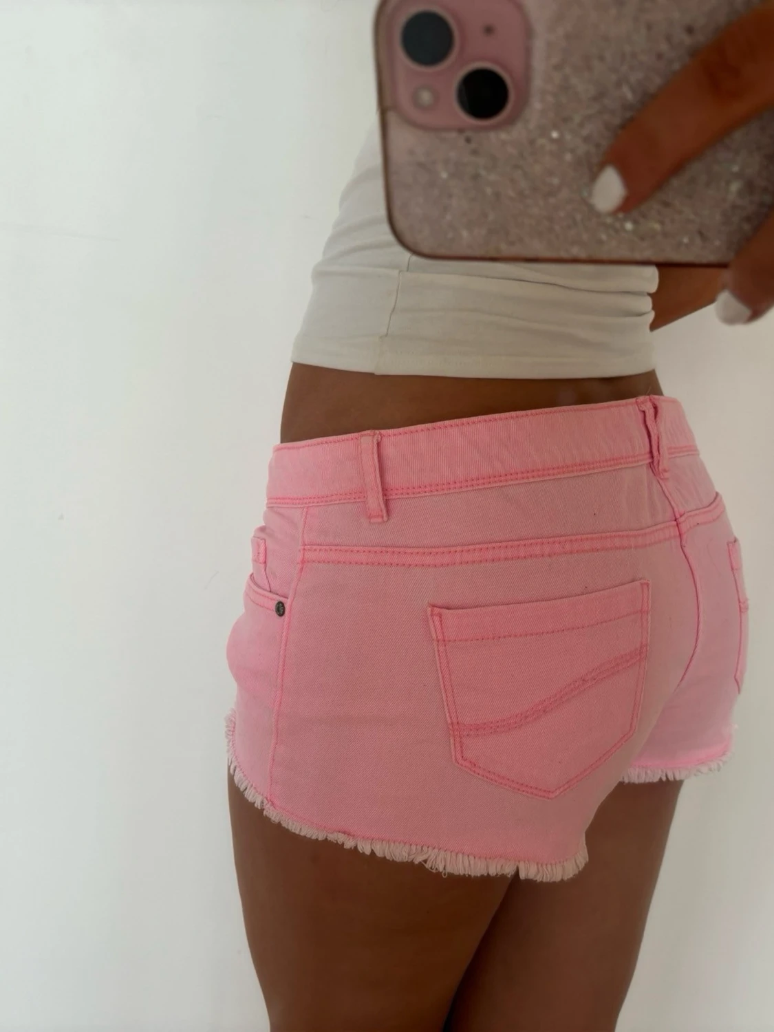 Rosa jeansshorts  - 1