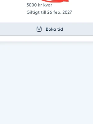 Presentkort digitalt 5000 kr giltigt 2027 - Digitalt presentkort med värde 5000 kr, giltigt till 26 februari 2027. Perfekt att använda online eller i butik beroende på villkor. Levereras digitalt och kan användas för flera köp tills saldot är slut. Hos bokadirekt