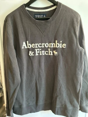 Grå fleece-tröja Abercrombie & Fitch - Mysig grå sweatshirt från Abercrombie & Fitch med broderad logga framtill. Tröjan är i mjuk fleece, har rund halsringning och långa ärmar. Perfekt för chill dagar eller när du vill ha en enkel men snygg look.