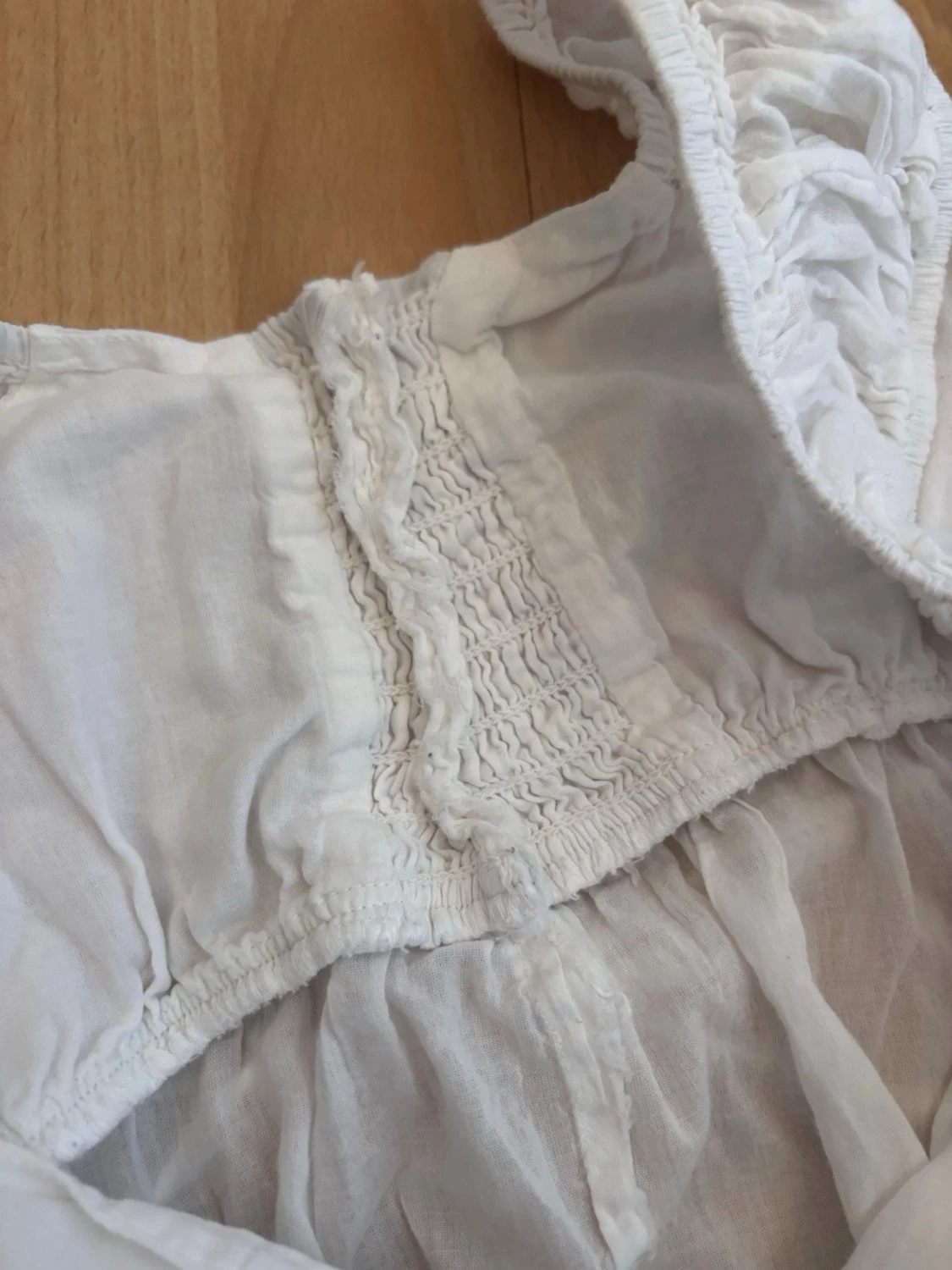 Vit linnetopp med knytband - 4