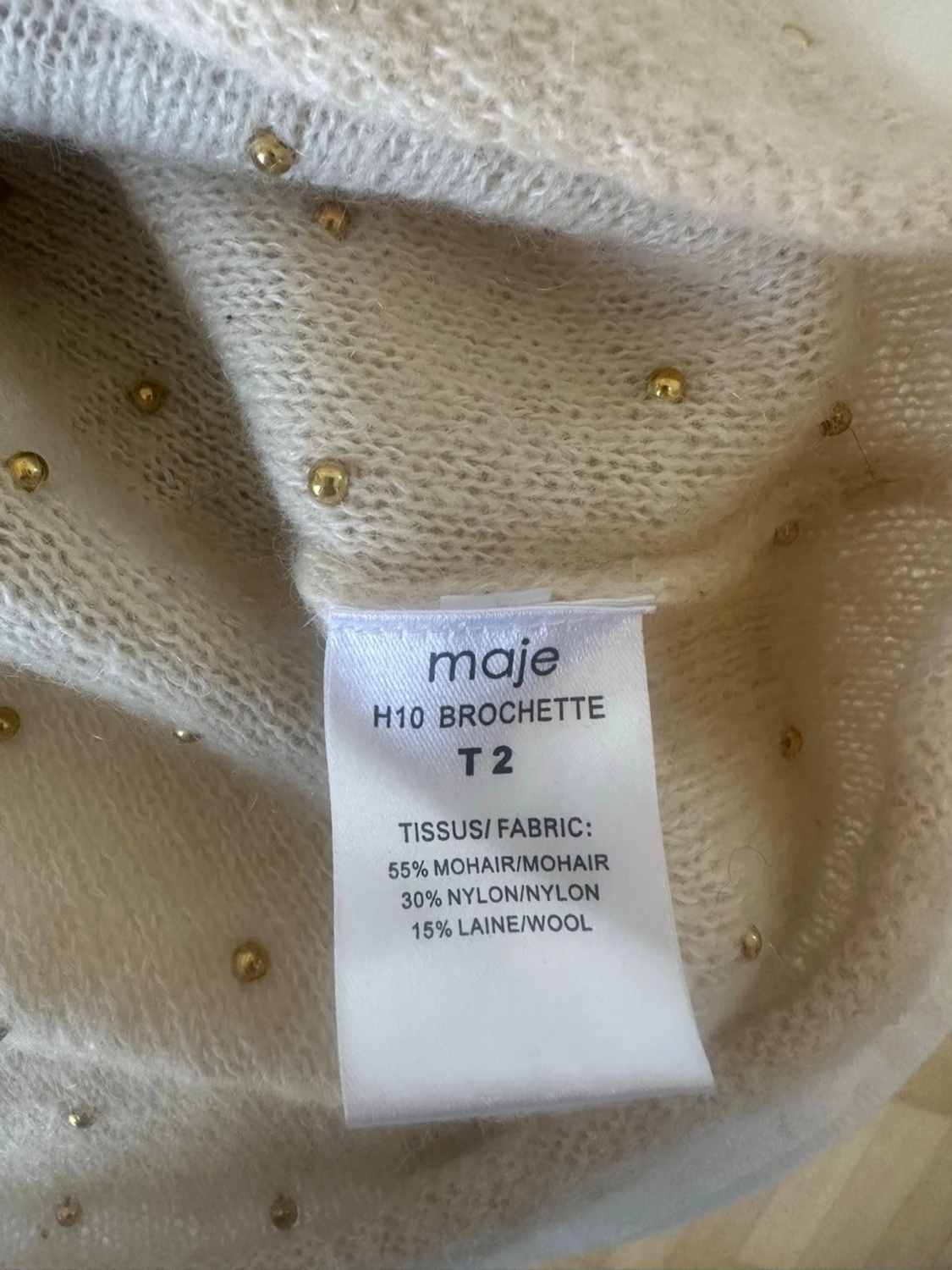 Beige topp med gulddetaljer från Maje - 4