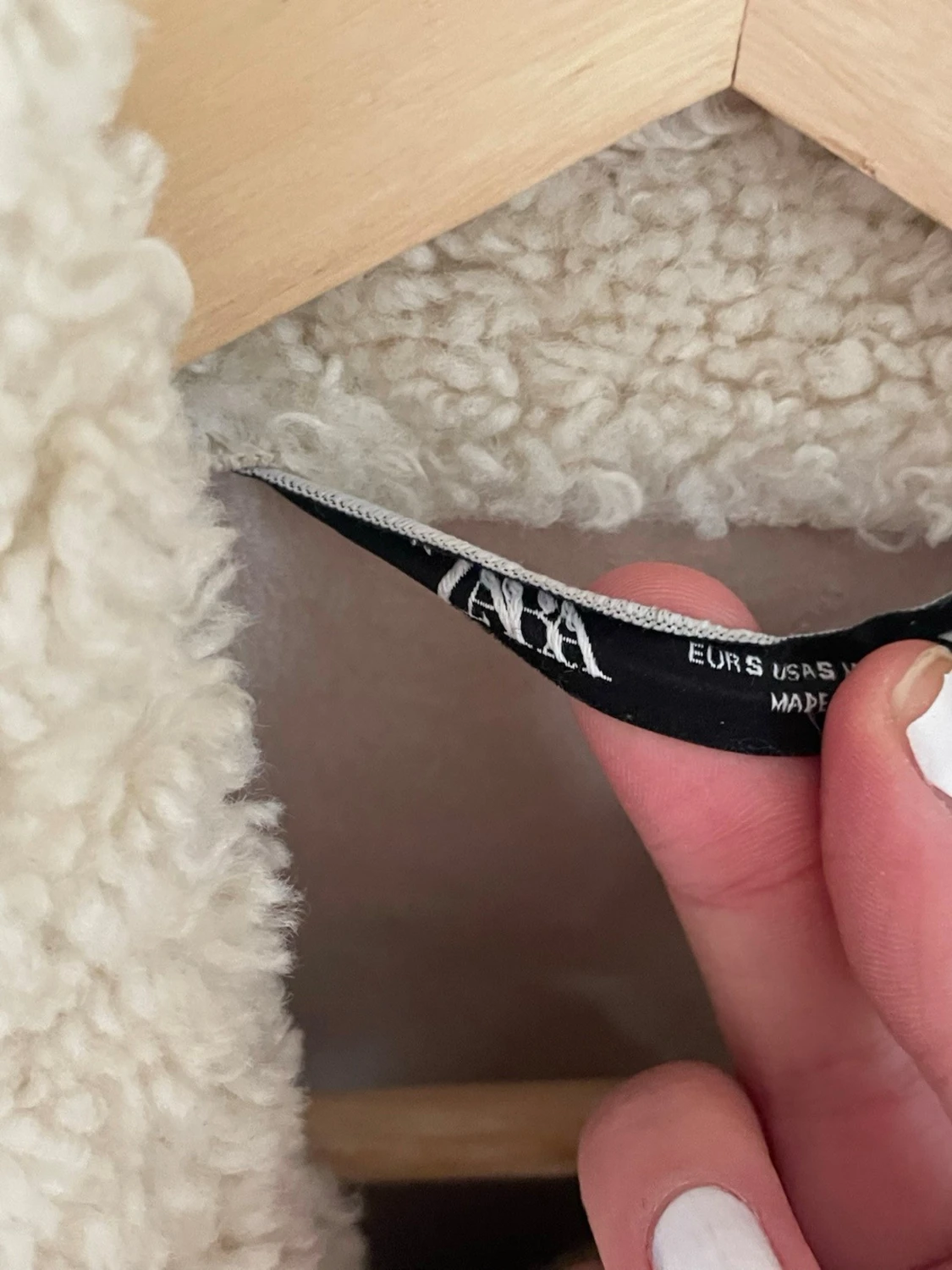 Beige teddyjacka med fickor - 2